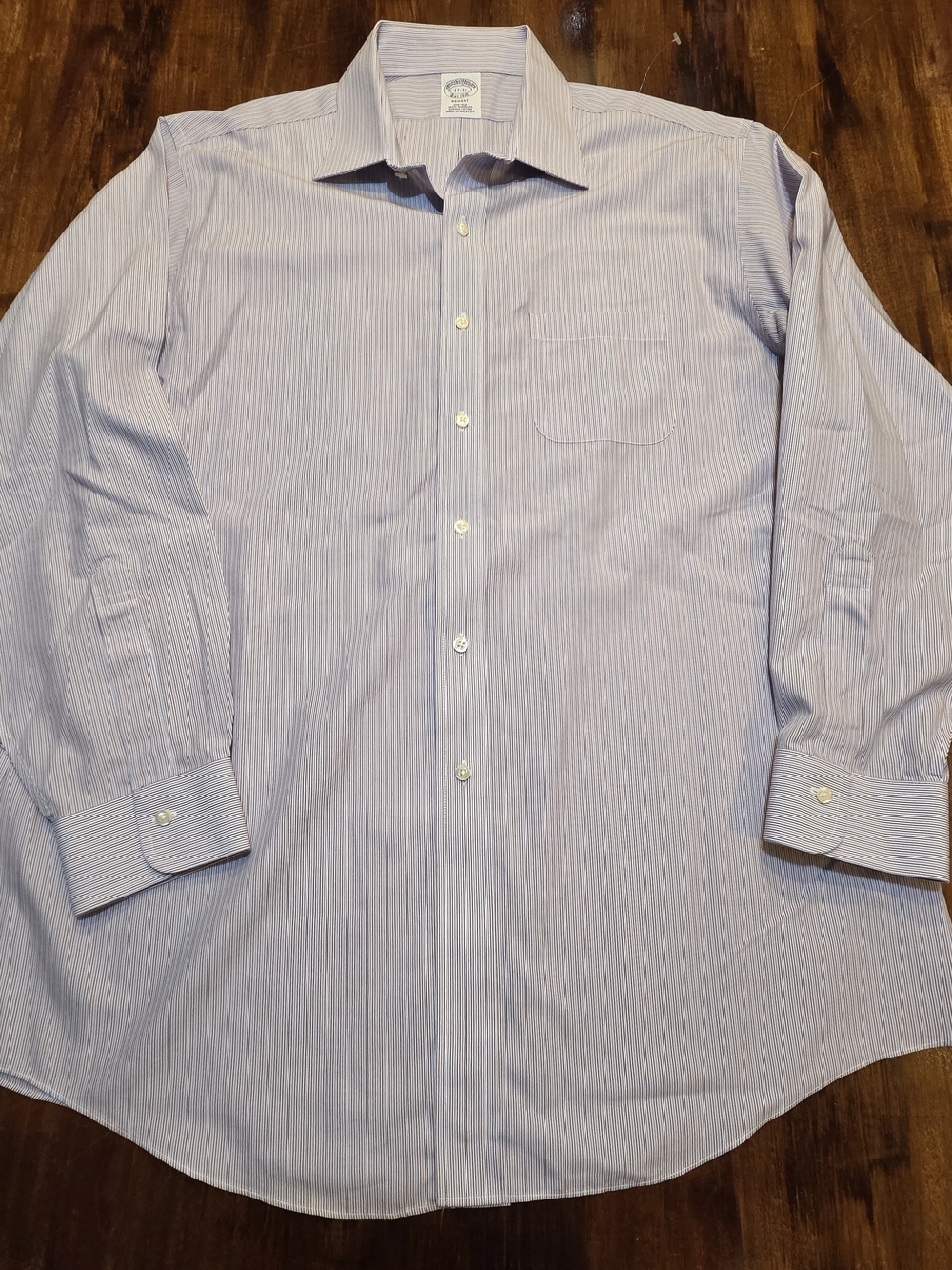 VTG Brooks Brothers Oxford Button Shirt 17 -34 multi color Hickory Stripe Mens
